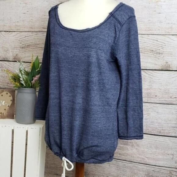 Nation LTD Women’s Sweatshirt Navy Drawstring Size Extra Small - Picture 2 of 4